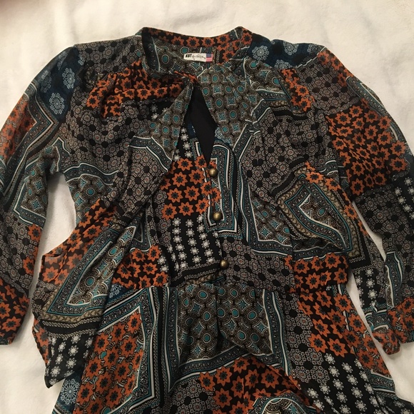 Kut from the Cloth Tie Neck 3/4 sleeve flirtydress - Picture 3 of 4